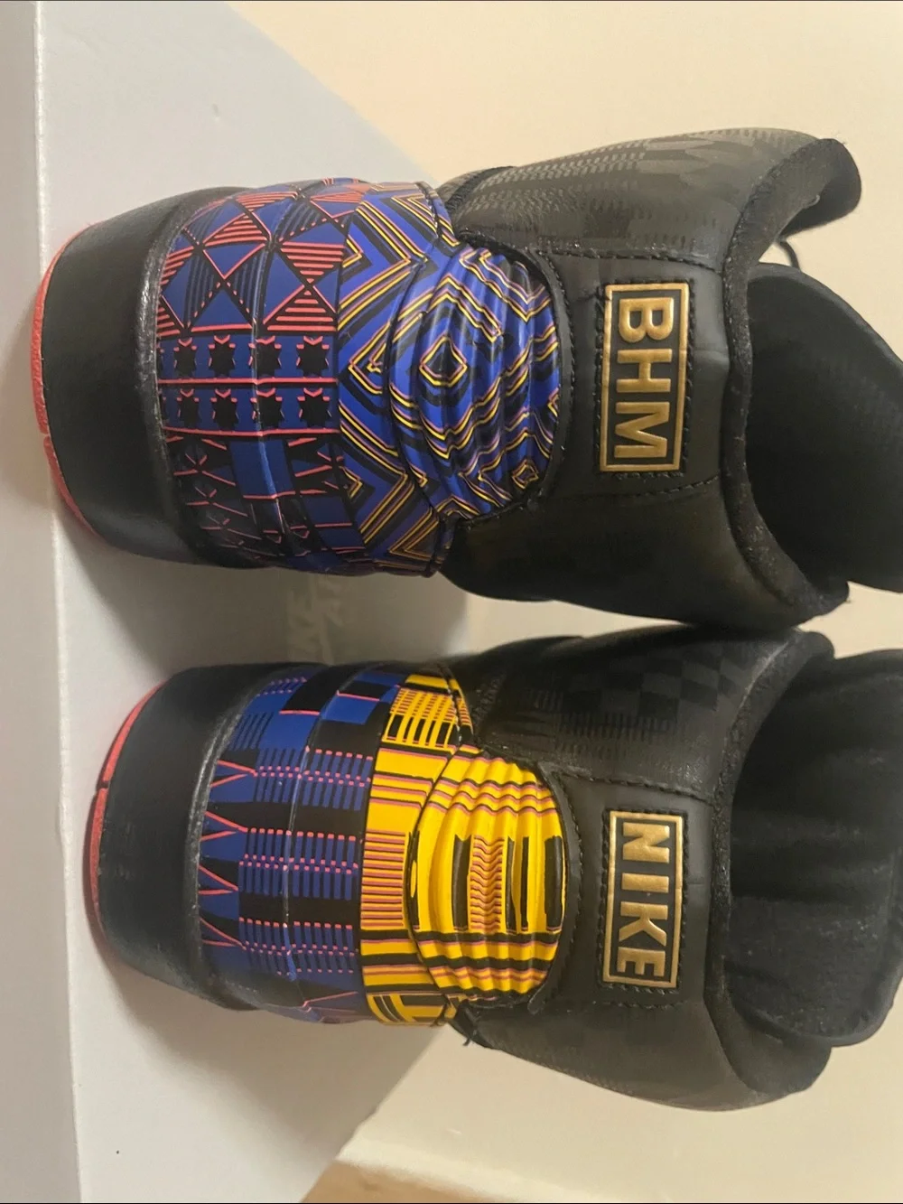 Jordan Men’s High-Top Sneakers in Black with Multicolor Heel (RARE BHM)